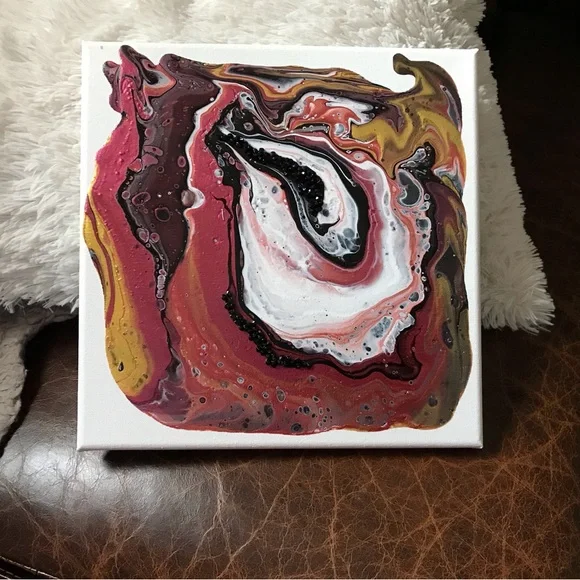 Hand made original multi color abstract acrylic on canvas wall decor painting - Picture 3 of 14